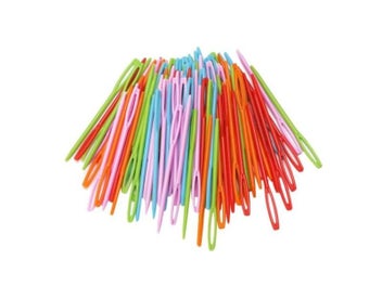 Listing 7 of 10 for 20PCs Mixed Color 7cm/9.5cm Plastic Knitting Needles Crochet Hooks Wool Yarn