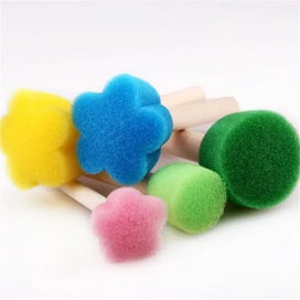 Listing 5 of 10 for Kids Drawing Toys Kits DIY Sponge Painting Brush Sponge Stamp Stencil Seals