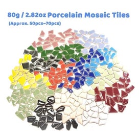 Listing 3 of 9 for 80g/2.82oz Approx. 50 70pcs 1-2.5cm 0.4mm Thickness Porcelain Ceramic Mosaic