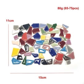 Listing 4 of 9 for 80g/2.82oz Approx. 50 70pcs 1-2.5cm 0.4mm Thickness Porcelain Ceramic Mosaic
