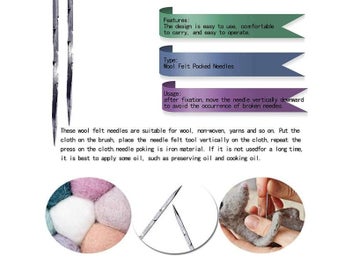 Listing 4 of 9 for 35PCS 4 Types Needle Felting Kit With Felting Needles Wool Felt