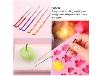 Listing 7 of 9 for 35PCS 4 Types Needle Felting Kit With Felting Needles Wool Felt
