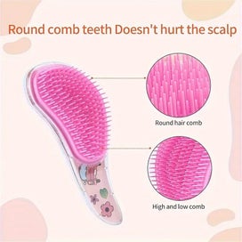 Listing 3 of 9 for NEW Cartoon Hair Brush with Colorful Bubble Design – Anti-Knot Tangling Comb