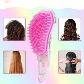Listing 5 of 9 for NEW Cartoon Hair Brush with Colorful Bubble Design – Anti-Knot Tangling Comb