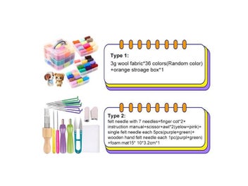Listing 5 of 10 for MIUSIE Wool Felt Kit Needle Felting Tool Wool Fibre Felt Fabric DIY Handmade