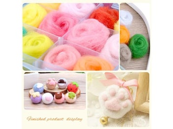 Listing 8 of 10 for MIUSIE Wool Felt Kit Needle Felting Tool Wool Fibre Felt Fabric DIY Handmade