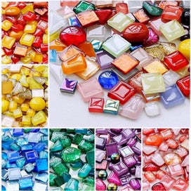 Listing 8 of 10 for 120g/4.23oz Glass Mosaic Tiles Shape/Color Mix DIY Craft Shiny Materials