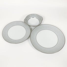 Listing 4 of 11 for NORITAKE CHINA - 'Damask' China Trio Dinnerware set