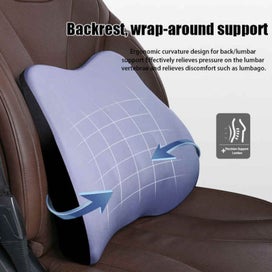 Listing 5 of 6 for Elosung Black Memory Foam Car Seat Neck And Lumbar Support Set Ergonomic Cushion