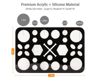 Listing 3 of 5 for Makeup Brushes Drying Rack, Brushes Dryer, Collapsible 28 Slot Acrylic Brus