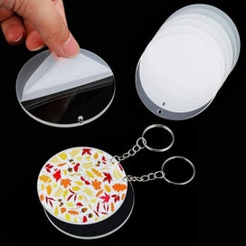 Listing 4 of 15 for Acrylic Circle Discs Keychain Blanks Vinyl Making Kit