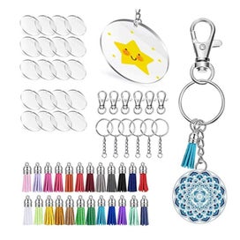 Listing 5 of 15 for Acrylic Circle Discs Keychain Blanks Vinyl Making Kit