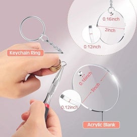 Listing 4 of 9 for Acrylic Circle Discs Keychain Blanks Vinyl Making Kit