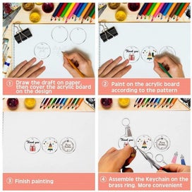 Listing 6 of 9 for Acrylic Circle Discs Keychain Blanks Vinyl Making Kit