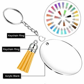 Listing 13 of 15 for Acrylic Circle Discs Keychain Blanks Vinyl Making Kit