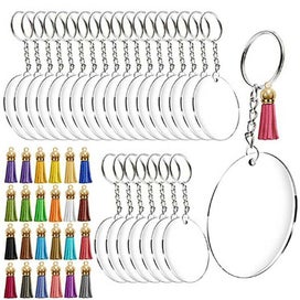 Listing 8 of 12 for Acrylic Circle Discs Keychain Blanks Vinyl Making Kit