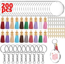 Listing 9 of 12 for Acrylic Circle Discs Keychain Blanks Vinyl Making Kit