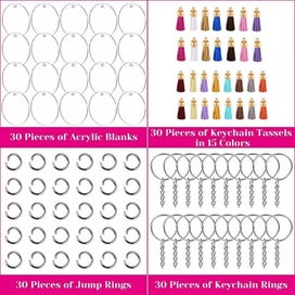 Listing 4 of 4 for Acrylic Oval Discs Keychain Blanks Vinyl Making Kit