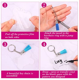 Listing 3 of 5 for Acrylic Bone Discs Keychain Blanks Vinyl Making Kit