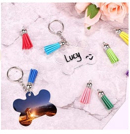 Listing 4 of 5 for Acrylic Bone Discs Keychain Blanks Vinyl Making Kit