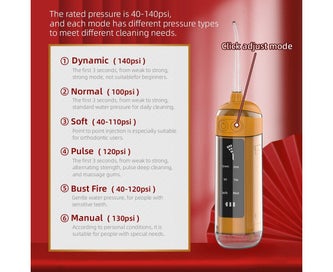 Listing 4 of 8 for Pull-out Oral Irrigator Water Dental Flosser Portable Rechargeable 180ML black