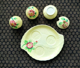 Listing 3 of 5 for Carltonware yellow wild rose condiment set