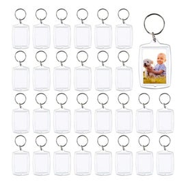 Listing 2 of 14 for 30pcs Blank Photo Insert Keyrings Wallet Blanks Photo Frame Keychains