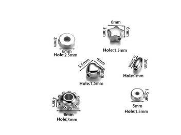 Listing 5 of 10 for 200-400Pcs CCB Multiple Styles Charm Spacer Beads Wheel Bead Flat Round Loose