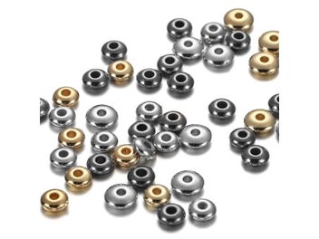 Listing 6 of 10 for 200-400Pcs CCB Multiple Styles Charm Spacer Beads Wheel Bead Flat Round Loose