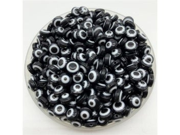 Listing 8 of 10 for 50pcs/Lot 8mm Oval Shape Spacer Beads Evil Eye Beads Stripe Resin Spacer Beads
