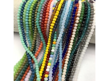 Listing 3 of 10 for 2x3mm 3x4mm 4x6mm Crystal Rondel Beads Faceted Glass Beads For Jewelry DIY