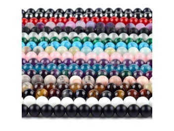 Listing 5 of 10 for Natural Round Tiger Eye Amazonite Lava Turquoises Agates Jaspers Garnet Spacer