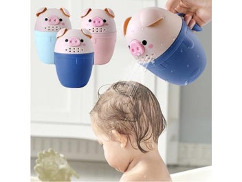 Listing 3 of 10 for Kids Bath Tool Cartoon Pig Baby Bath Caps Cute Toddle Shampoo Cup Children
