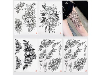 Listing 5 of 9 for Waterproof Temporary Tattoo Sticker Lotus Rose Pattern Water Transfer Under