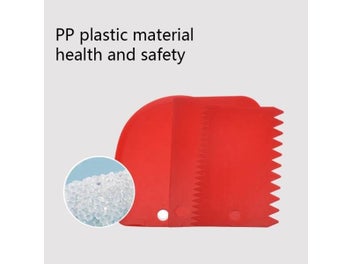 Listing 5 of 9 for 3pcs/set Red Baking Dough Cutting Scraper Thickened Three-Piece Cream Scraper