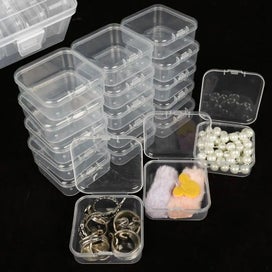 Listing 7 of 7 for 30 Clear Plastic Storage Boxes Nail Art & Bead Organizer