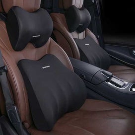 Listing 3 of 6 for Elosung Black Memory Foam Car Seat Neck And Lumbar Support Set Ergonomic Cushion