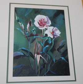 Listing 2 of 19 for +++ IMPRESSIVE ORIGINAL "JOHN HILLIER? - ROSE " PAINTING +++