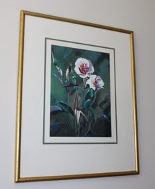 Listing 4 of 19 for +++ IMPRESSIVE ORIGINAL "JOHN HILLIER? - ROSE " PAINTING +++