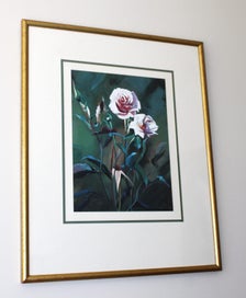 Listing 7 of 19 for +++ IMPRESSIVE ORIGINAL "JOHN HILLIER? - ROSE " PAINTING +++