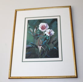 Listing 6 of 19 for +++ IMPRESSIVE ORIGINAL "JOHN HILLIER? - ROSE " PAINTING +++