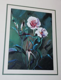 Listing 10 of 19 for +++ IMPRESSIVE ORIGINAL "JOHN HILLIER? - ROSE " PAINTING +++