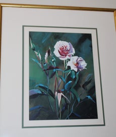 Listing 11 of 19 for +++ IMPRESSIVE ORIGINAL "JOHN HILLIER? - ROSE " PAINTING +++