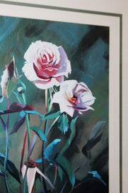 Listing 14 of 19 for +++ IMPRESSIVE ORIGINAL "JOHN HILLIER? - ROSE " PAINTING +++