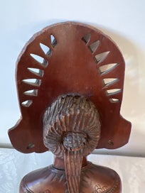 Listing 7 of 8 for Vintage wood carving Balinese Wood Carving Bust Of Janger Singer Dancer