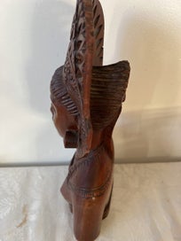 Listing 8 of 8 for Vintage wood carving Balinese Wood Carving Bust Of Janger Singer Dancer