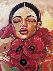 Listing 4 of 10 for Golden poppies painting