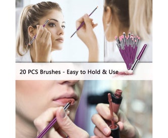 Listing 4 of 7 for 20 Pcs Makeup Brush Set, Powder Foundation Eyeshadow Eyeliner Lip Cosmetic