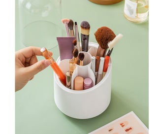 Listing 3 of 8 for Makeup Brush Holder Dust-proof Rotating Plastic Lipstick Eyebrow Pencil Bru