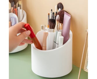 Listing 4 of 8 for Makeup Brush Holder Dust-proof Rotating Plastic Lipstick Eyebrow Pencil Bru